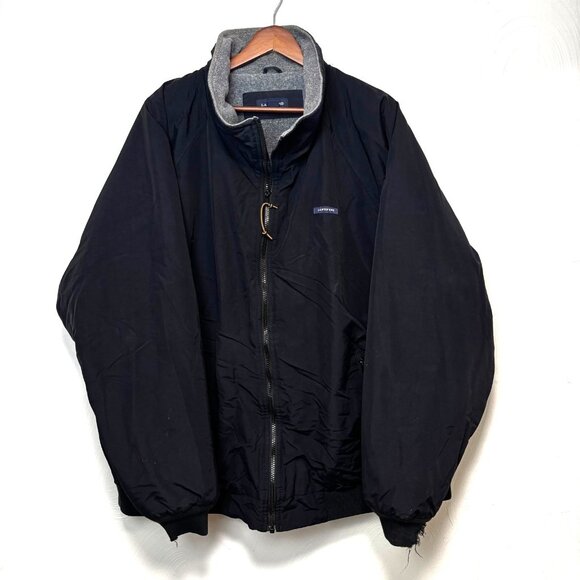 Lands End Coat Black Full Zip Long Sleeve Casual Lined Nylon Mens Winter Jacket - Picture 1 of 6